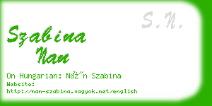 szabina nan business card